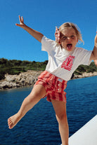 Short kids Rayures paprika éponge C'est moi qui pilote