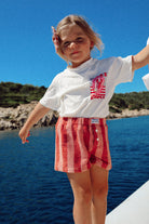 Short kids Rayures paprika éponge C'est moi qui pilote