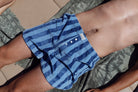 Short pocket Rayures azur éponge C'est moi qui pilote