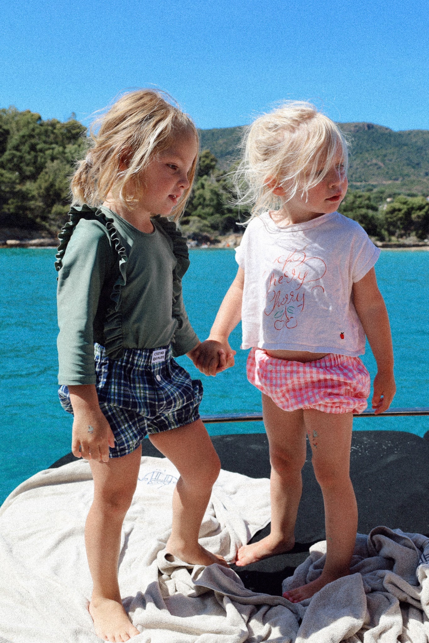 Bloomer bébé Vichy rosé piscine C'est moi qui pilote