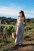 Pantalon femme Rayures parasol olive C'est moi qui pilote
