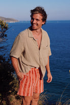 Short pocket Rayures paprika éponge C'est moi qui pilote